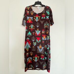 Lularoe Julia Dress Southwest Geometric Large